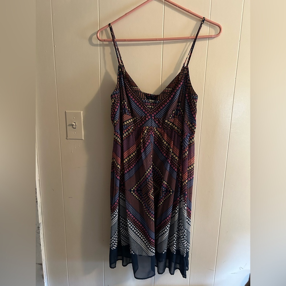 American Eagle Outfitters Multicolor Geometric Mini Dress or Tunic - Navy Blue